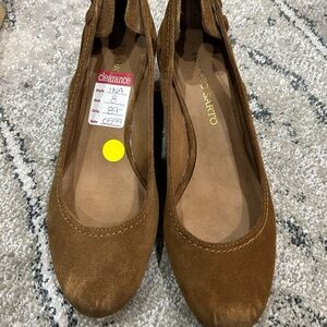 Franco Sarto Women's Tan Suede Wedges